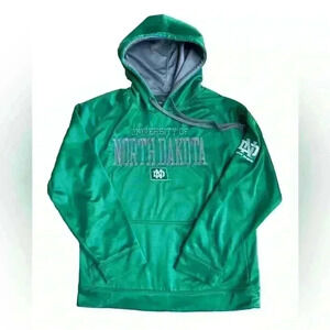 University Of North Dakota Sioux Green Men’s XL Pullover Hoodie Fighting Hawks